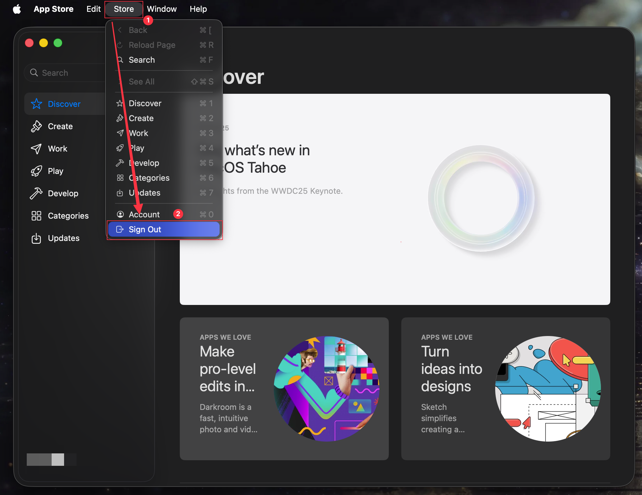 Mac 登出当前账户